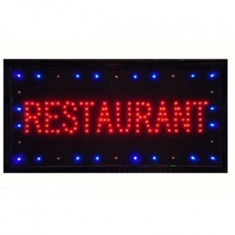 Reclama LED - RESTAURANT - format mare 55 x 33 cm, de interior