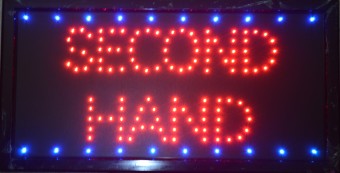 Reclama LED - SECOND HAND - de interior, 48 x 25 cm