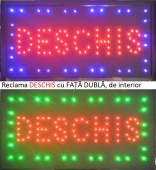 Reclama LED - DESCHIS - cu dublă față - de interior, 48 x 25 cm