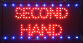 Reclama LED - SECOND HAND - de interior, 48 x 25 cm