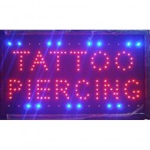 Reclama LED - TATTOO PIERCING - format mare 60 x 33 cm, de interior